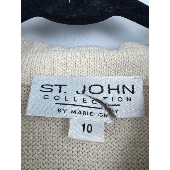 St John Collection Vintage Knit Blazer in Cream w Gold Buttons 10 - Picture 8 of 8